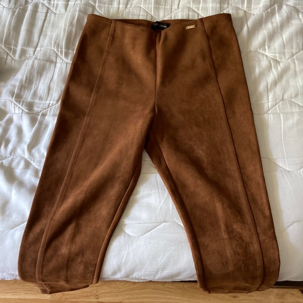 Ivanka Trump suede leggings